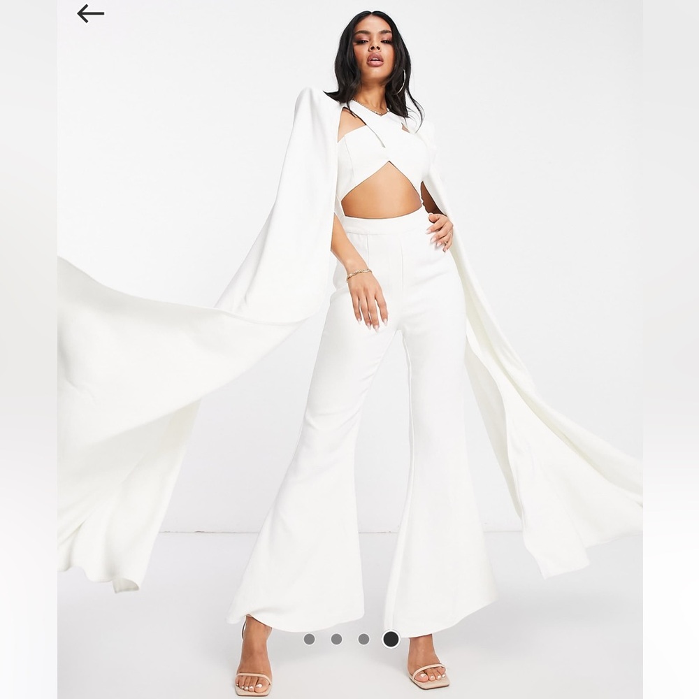 ASOS White Jumpsuit with Cape Detail